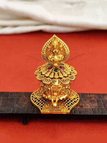 antique kumkum box, Laxmi idol, Rajwadi polish
