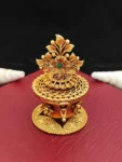 antique flower sindoor box, gold bridal