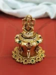 Ganesh sindoor gift box, gold Ganesha idol