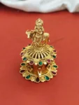 Lord Krishna sindoor box, gold temple with idol