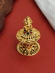 antique Ganesh sindoor box, gold with Ganesha idol