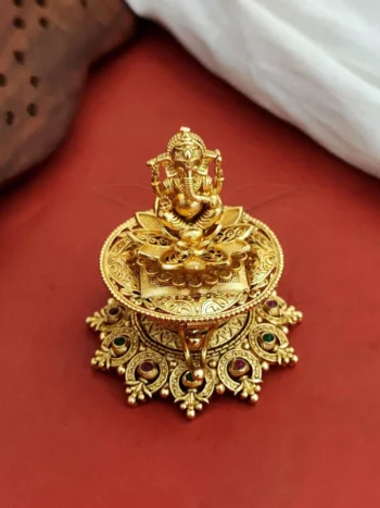 Ganesh ji sindoor box, gold temple with idol