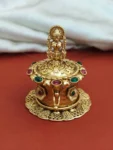 Laxmi puja sindoor box, gold with stones