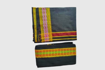 black dhoti shalya set for Ayyappa pilgrimage