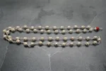 small tulsi mala with silver cap, 13.7 inch