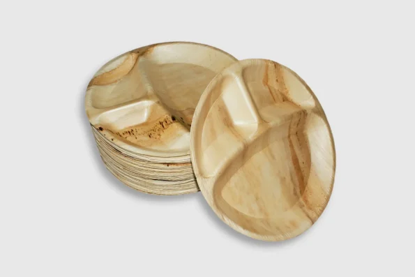 Sustainable palm leaf tableware assortment for eco friendly dining
