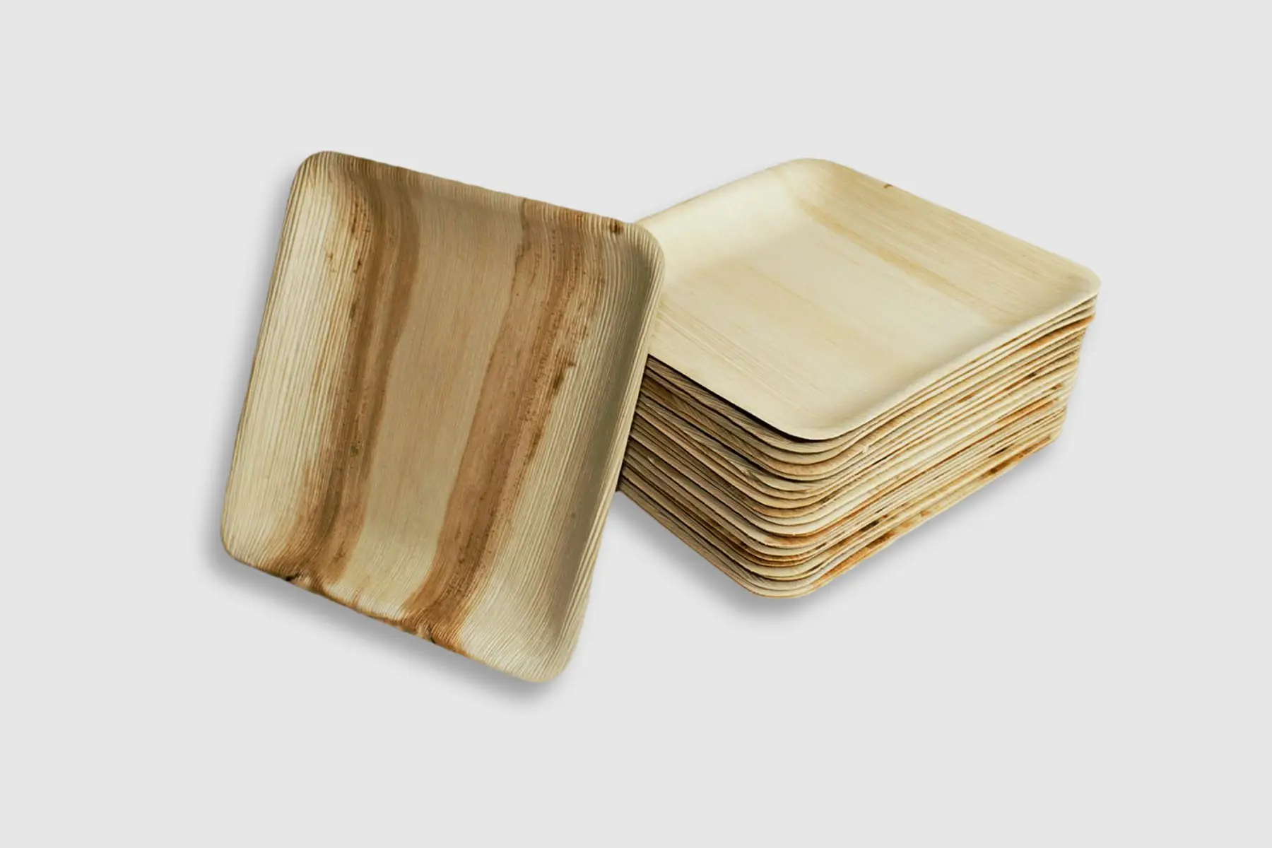 Pumiroots-EcoFriendly-8i-Square-Plate-1 8 inch square plate from palm leaf for dinners