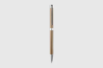 Polished chrome ball pen with mirror finish and coffee scent
