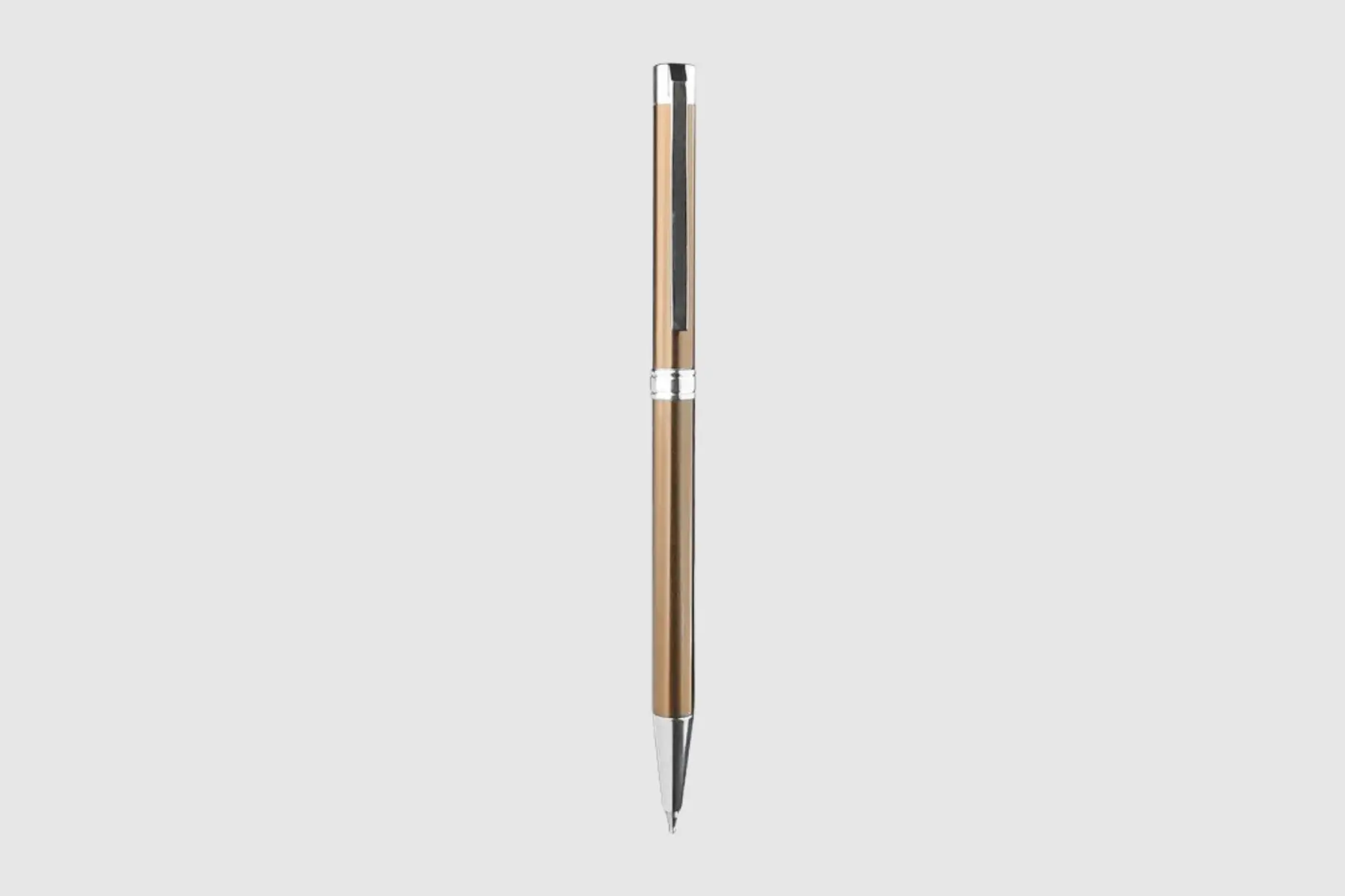 Pumiroots-Pen-COF-CHR2-1 Polished chrome ball pen with mirror finish and coffee scent
