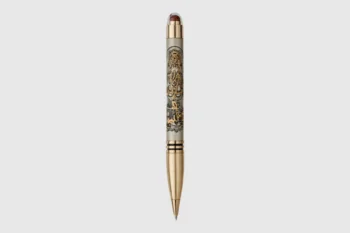 Ganesha Rudraksha pen with gold finish and brass body